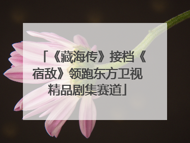 《藏海传》接档《宿敌》领跑东方卫视精品剧集赛道