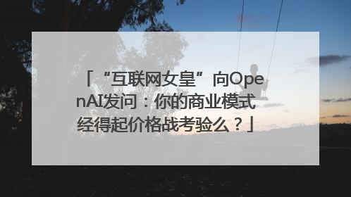 “互联网女皇”向OpenAI发问：你的商业模式经得起价格战考验么？