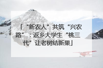 “新农人”共筑“兴农路”：返乡大学生“桃三代”让老树结新果