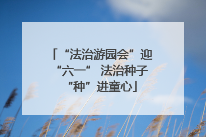 “法治游园会”迎“六一” 法治种子“种”进童心