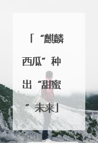 “麒麟西瓜”种出“甜蜜”未来