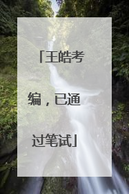 王皓考编，已通过笔试