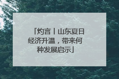 灼言丨山东夏日经济升温，带来何种发展启示