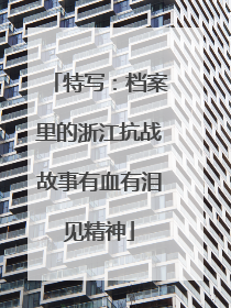 特写：档案里的浙江抗战故事有血有泪见精神