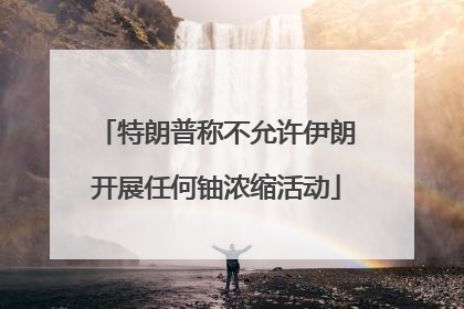 特朗普称不允许伊朗开展任何铀浓缩活动