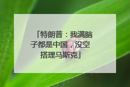 特朗普：我满脑子都是中国，没空搭理马斯克