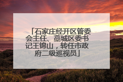 石家庄经开区管委会主任、藁城区委书记王锦山，转任市政府二级巡视员