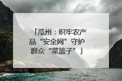 瓜州：织牢农产品“安全网”守护群众“菜篮子”