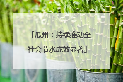 瓜州：持续推动全社会节水成效显著