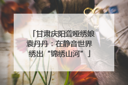 甘肃庆阳聋哑绣娘袁丹丹：在静音世界绣出“锦绣山河”