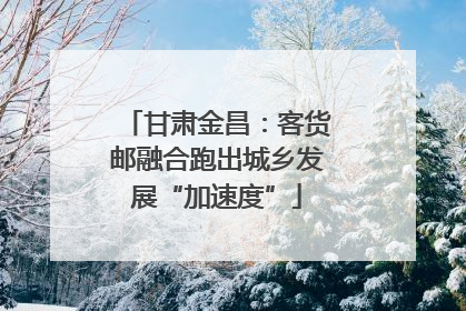 甘肃金昌：客货邮融合跑出城乡发展“加速度”