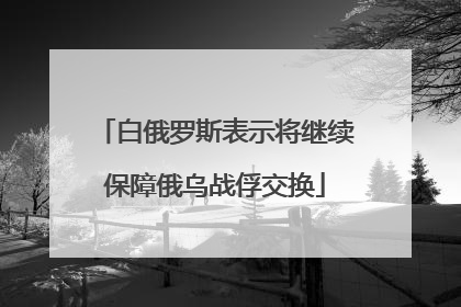 白俄罗斯表示将继续保障俄乌战俘交换