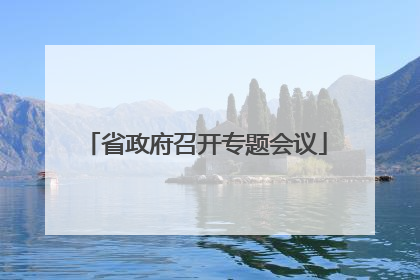 省政府召开专题会议
