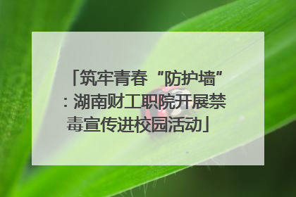 筑牢青春“防护墙”：湖南财工职院开展禁毒宣传进校园活动