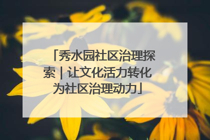 秀水园社区治理探索｜让文化活力转化为社区治理动力