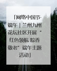 网络中国节·端午｜兰州九州花坛社区开展“红色领航 粽香敬老”端午主题活动