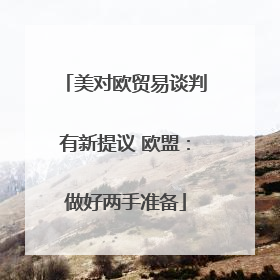 美对欧贸易谈判有新提议 欧盟：做好两手准备