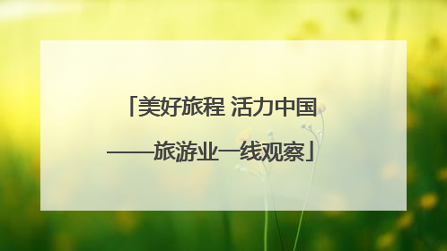美好旅程 活力中国——旅游业一线观察
