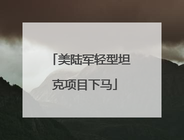 美陆军轻型坦克项目下马