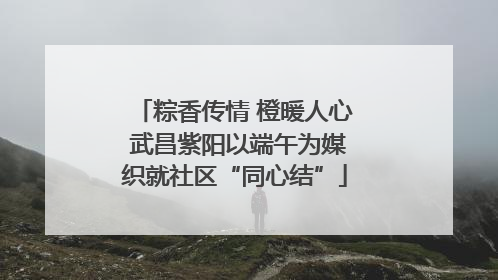 粽香传情 橙暖人心 武昌紫阳以端午为媒织就社区“同心结”