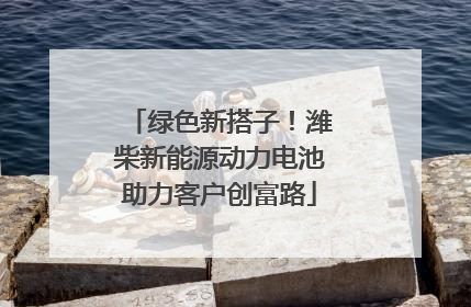 绿色新搭子！潍柴新能源动力电池助力客户创富路