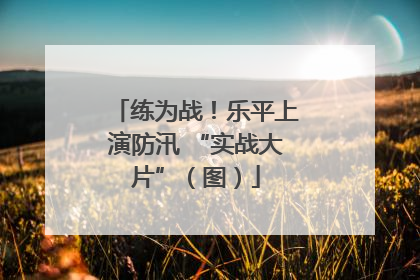 练为战！乐平上演防汛 “实战大片”（图）