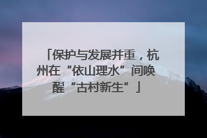 保护与发展并重，杭州在“依山理水”间唤醒“古村新生”