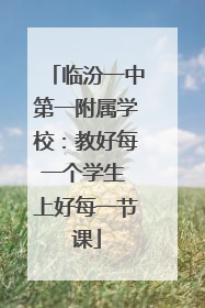 临汾一中第一附属学校：教好每一个学生 上好每一节课