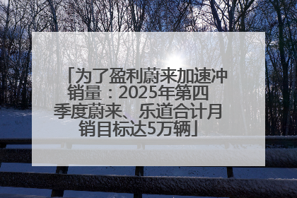 为了盈利蔚来加速冲销量：2025年第四季度蔚来、乐道合计月销目标达5万辆