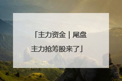 主力资金｜尾盘主力抢筹股来了