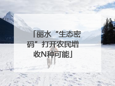 丽水“生态密码”打开农民增收N种可能