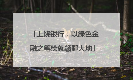 上饶银行：以绿色金融之笔绘就赣鄱大地