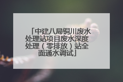 中建八局铜川废水处理站项目废水深度处理（零排放）站全面通水调试
