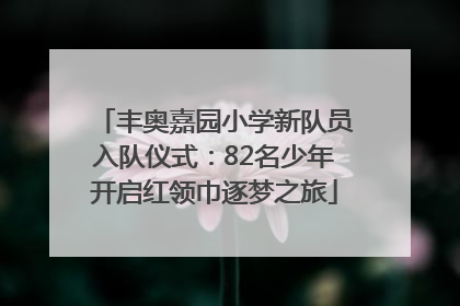 丰奥嘉园小学新队员入队仪式：82名少年开启红领巾逐梦之旅