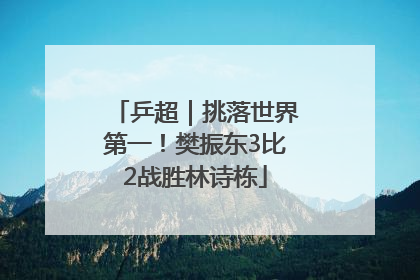 乒超｜挑落世界第一！樊振东3比2战胜林诗栋