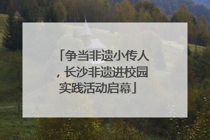 争当非遗小传人，长沙非遗进校园实践活动启幕