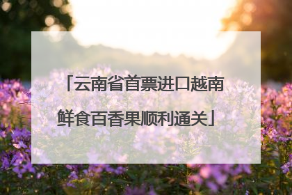 云南省首票进口越南鲜食百香果顺利通关