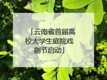 云南省首届高校大学生庭院戏剧节启动