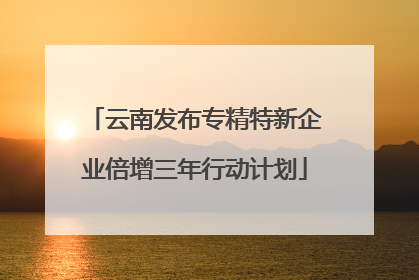 云南发布专精特新企业倍增三年行动计划