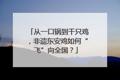 从一口锅到千只鸡，非遗东安鸡如何“飞”向全国？