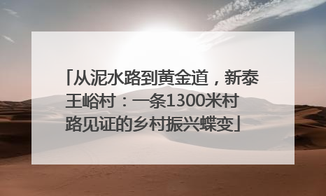 从泥水路到黄金道，新泰王峪村：一条1300米村路见证的乡村振兴蝶变