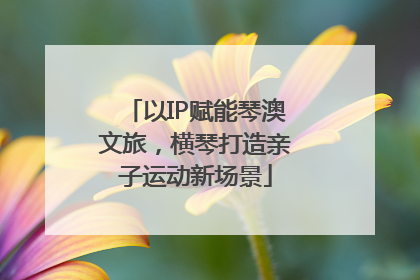 以IP赋能琴澳文旅，横琴打造亲子运动新场景