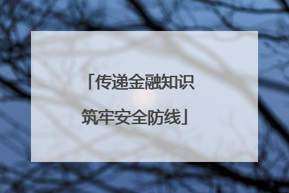 传递金融知识 筑牢安全防线