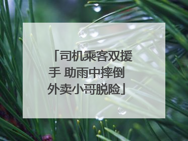 司机乘客双援手 助雨中摔倒外卖小哥脱险