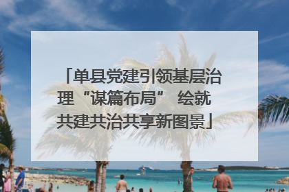 单县党建引领基层治理“谋篇布局” 绘就共建共治共享新图景