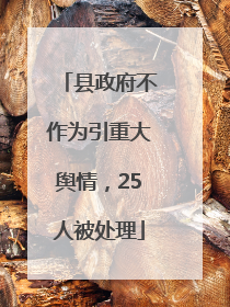 县政府不作为引重大舆情，25人被处理