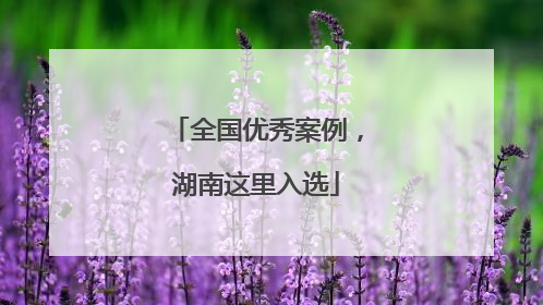 全国优秀案例，湖南这里入选