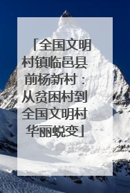 全国文明村镇临邑县前杨新村：从贫困村到全国文明村华丽蜕变