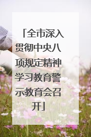 全市深入贯彻中央八项规定精神学习教育警示教育会召开