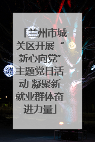 兰州市城关区开展“新心向党”主题党日活动 凝聚新就业群体奋进力量